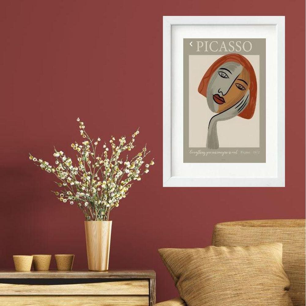 Quadro Picasso Mulher Terracota - 60X48Cm