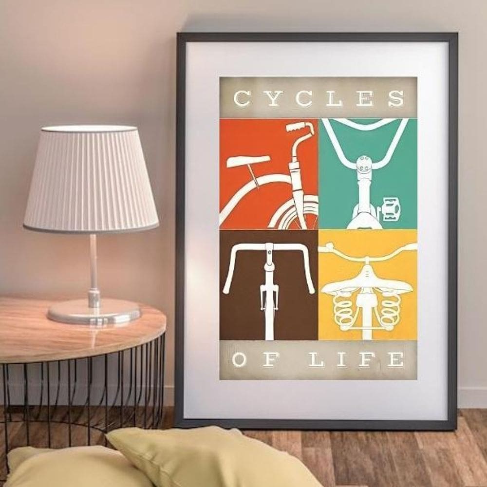 Quadro Bike Cycles Of Life - 60X48Cm