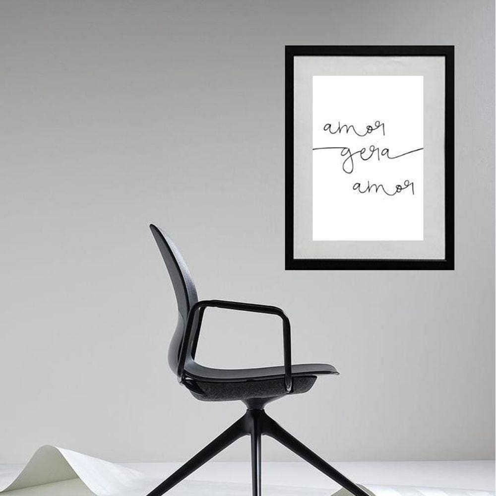 Quadro Minimalista Amor Gera Amor - 60X48Cm