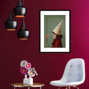 Quadro Surrealista Menina Palhaço - 60X48Cm