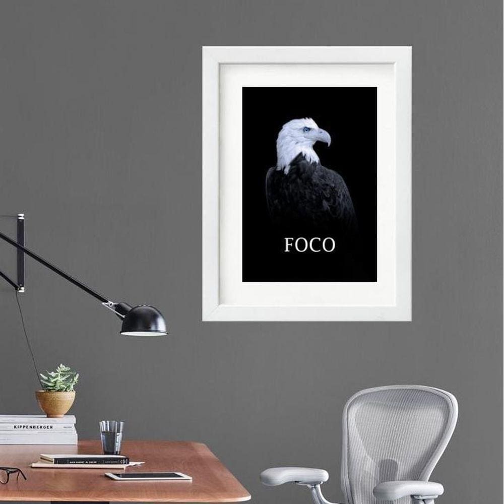 Quadro Motivacional Águia Foco - 60X48Cm