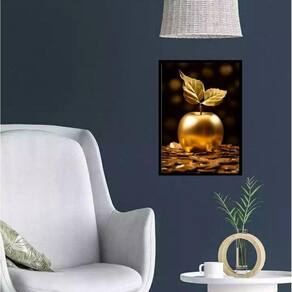 Quadro Arquétipo Maçã Dourada 45X34Cm - Com Vidro