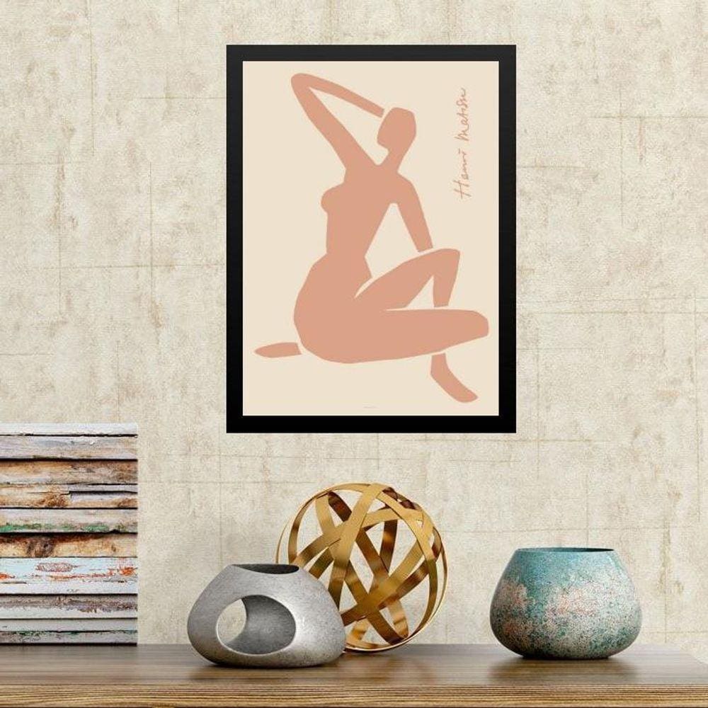 Quadro Arte Matisse Coral Nude 45X34Cm - Com Vidro