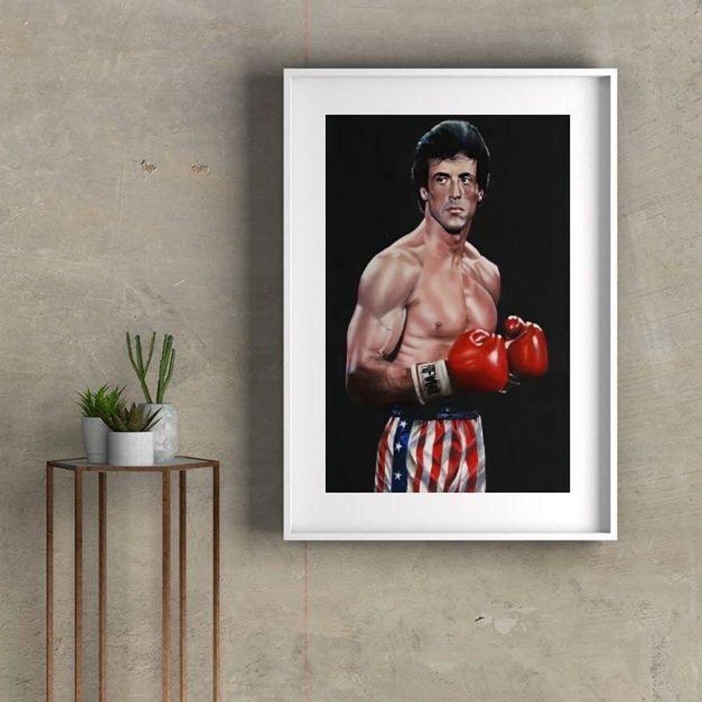 Quadro Rocky Balboa Boxe - 60X48Cm