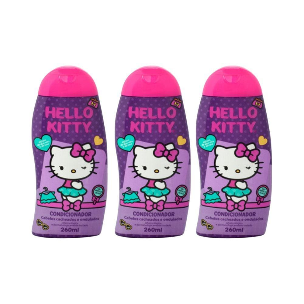 Condicionador Cia da Natureza Hello Kitty Cachos 260ml - 3un