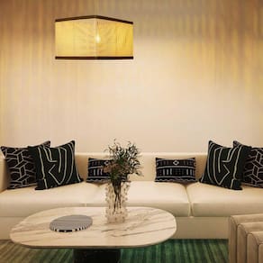 Luminária de Teto Pendente em Ferro Roppe 40x30cm Palha/marrom
