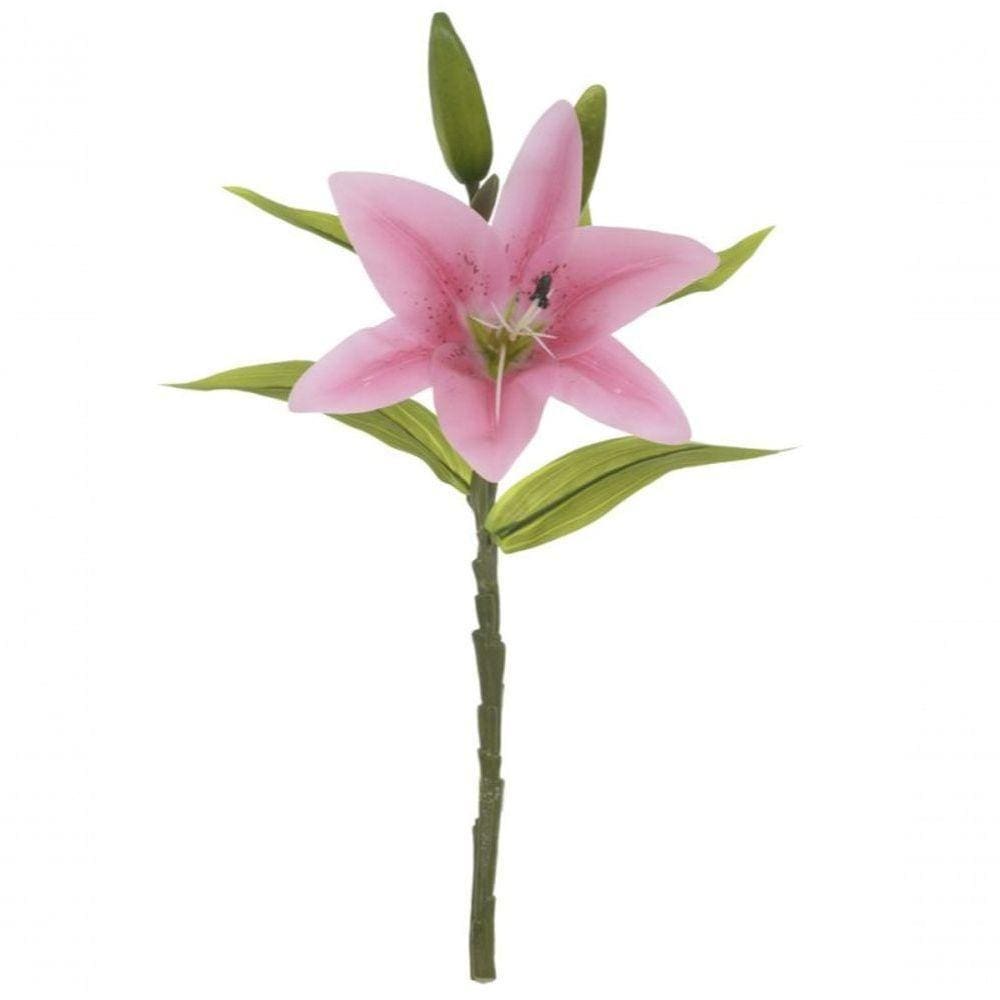 Haste Flor.lirio Real Toque X4 Rosa 37cm