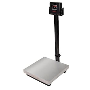 Balança Digital de Plataforma Balmak Serie Plus Inox 150kg Coluna com Bateria K-150ICB-3/P