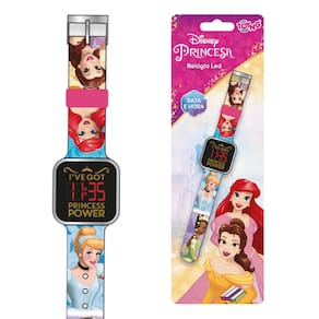 Brinquedo Relógio Led Princesas Disney Data e Hora Toyng