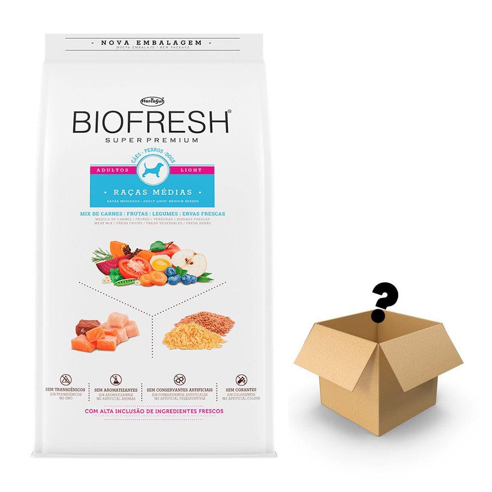 Ração Biofresh Cães Adultos Light Raças Médias 10,1Kg + Surpresa