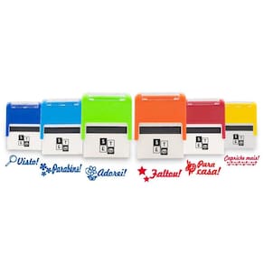 Kit 6 Carimbos Pedagógicos Automático Estojo