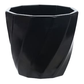 Vaso Torcido Decorativo Preto 8,5x9,5 cm - D`Rossi