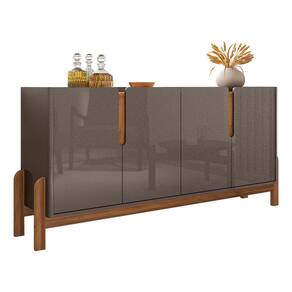 Aparador Buffet 4 Portas Belle 170 cm Cinza Pérola e Cedro - D`Rossi