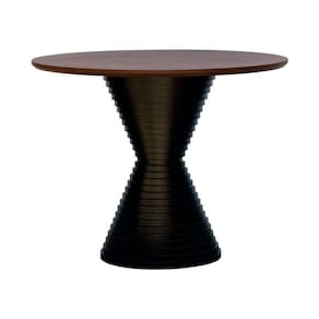 Mesa De Jantar Apollo Tampo Redondo 120 Preto-amêndoa