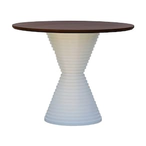 Mesa De Jantar Apollo Tampo Redondo ø100 Branco-amêndoa