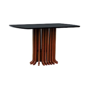 Mesa De Jantar Denver Tampo Retangular 136x80cm Amêndoa-preto
