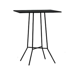 Mesa Alta Bistrô Gabi Metal Quadrado - Preto