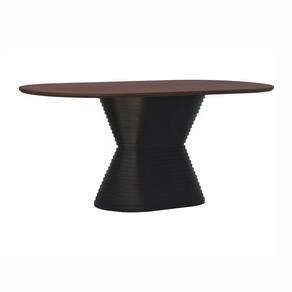 Mesa De Jantar Apollo Tampo Oblongo 180x90cm Preto-amêndoa