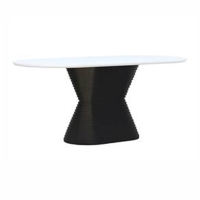 Mesa De Jantar Apollo Tampo Oblongo 180x90cm Preto-branco