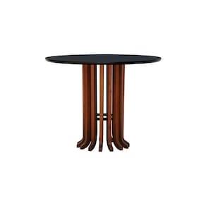 Mesa De Jantar Denver Tampo Redondo ø100 Amêndoa-preto