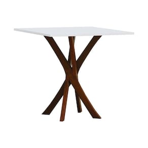 Mesa De Jantar Tiê Tampo Quadrado 80x80 Amêndoa-branco