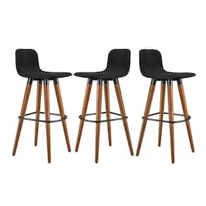 Kit 3 Banquetas Alta para Balcão Bancada área Gourmet Cozinha Tecido Preto