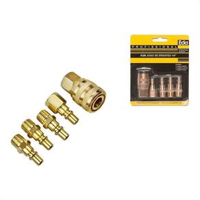 Kit Engate Rápido Rosca 1/4 Npt Para Pneumáticos 5 Peças
