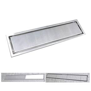 Ralo Invisivel Oculo 30cm Linear Inox Banheiro Lavabo Anti Odor Anti Inseto Seguro Resistente
