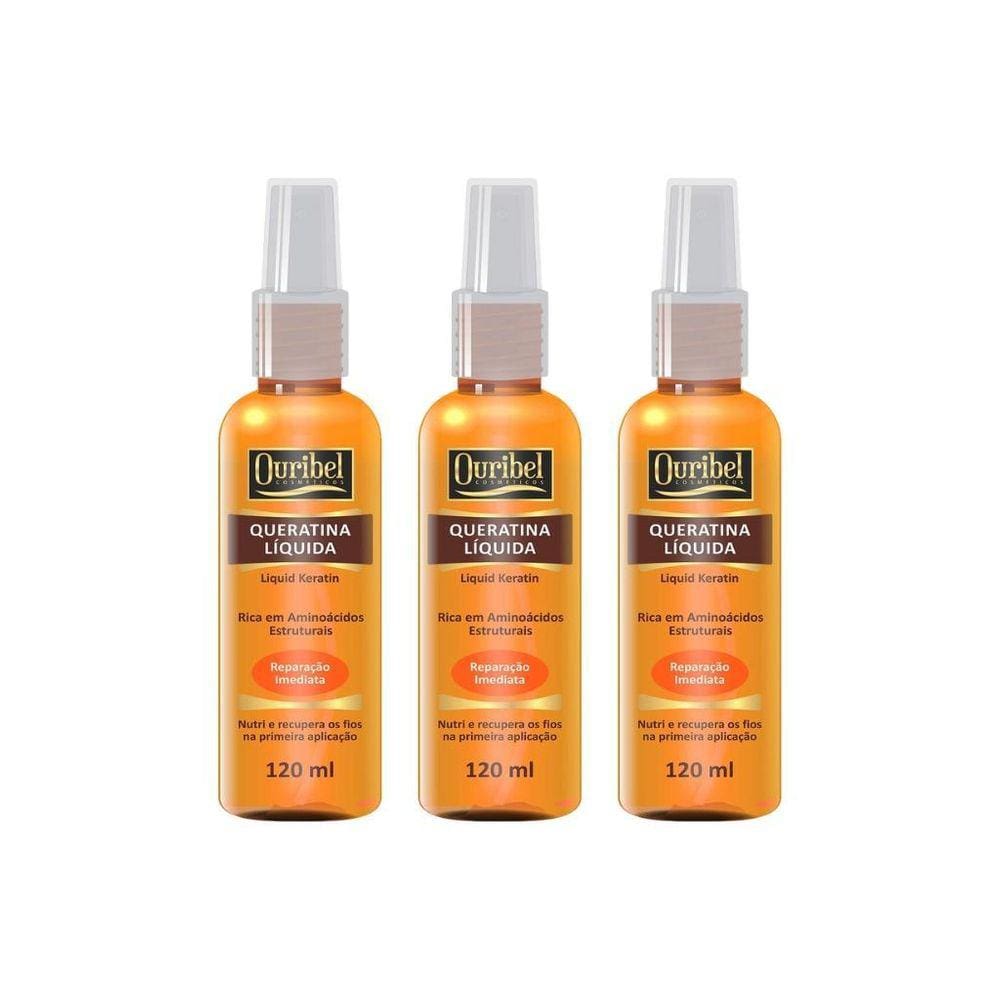 Queratina Liquida Ouribel 120Ml - Kit Com 3Un