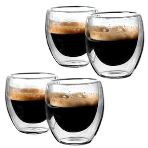 Kit 4 Copos Vidro Borossilicato Parede Dupla Café 80Ml