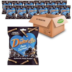 Kit Com 12Pc Bala De Goma De Alcaçuz Zero Dietorelle 70G