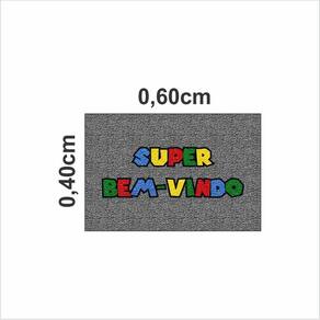 Capacho Super Bem Vindo Roxo 60X40 Cm Antiderrapante