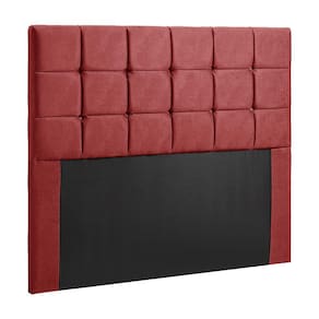 Cabeceira Julia Cama Box Casal 140cm Estofada em Veludo Vermelho Shop das Cabeceiras