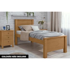 Cama Solteiro Athenas Rovere/Amêndoa - Lopas