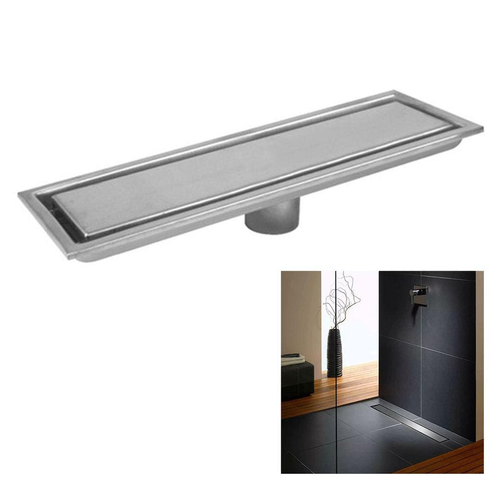 Ralo Linear Oculto 40cm Inox Banheiro Lavabo Anti Odor Anti Inseto Lavanderia Invisivel Seguro Resistente