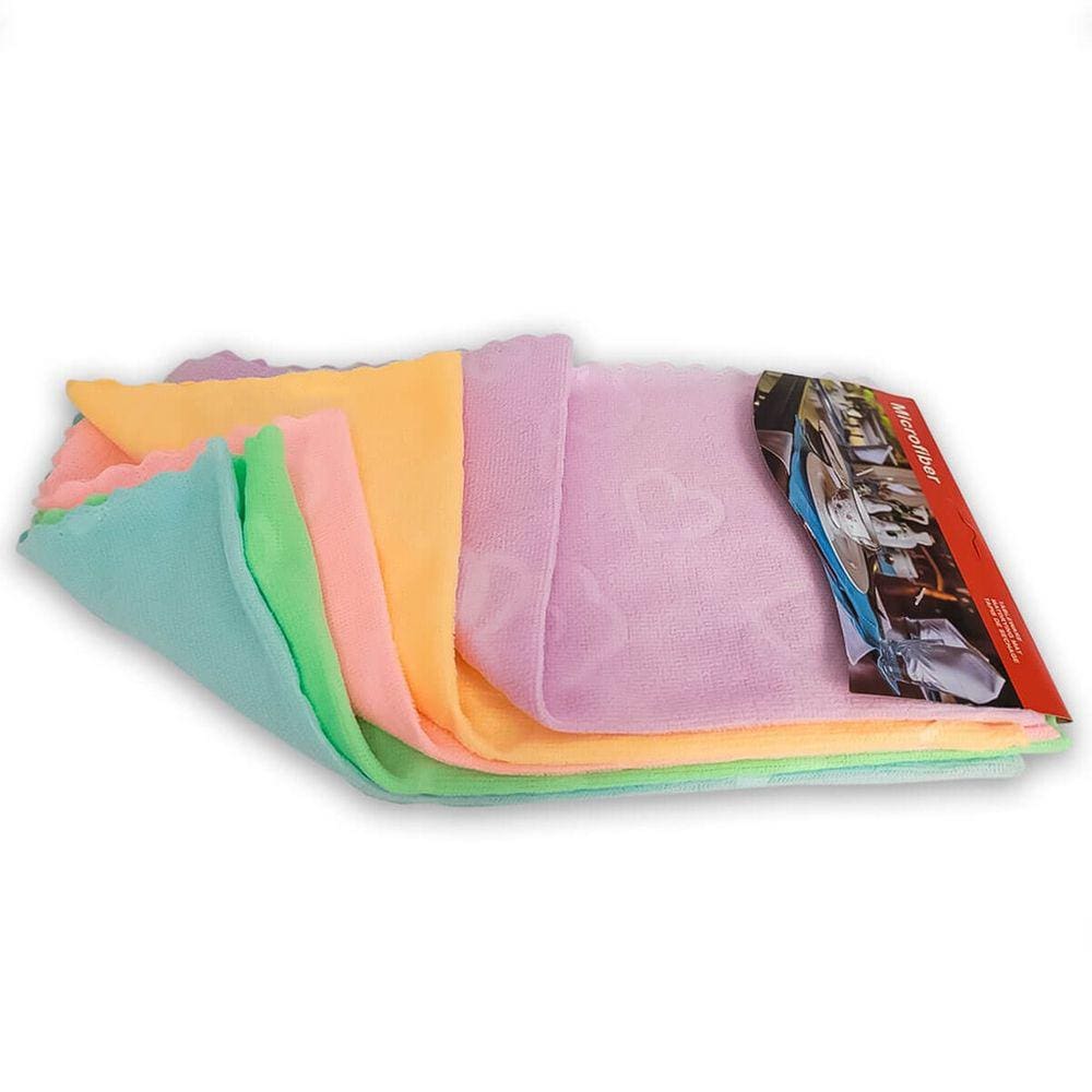 Kit 5 Panos Multiuso de Microfibra Limpeza