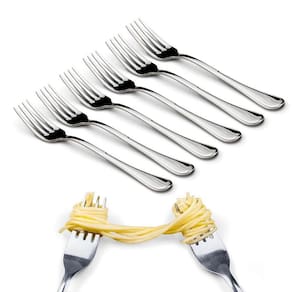 Kit 6 Garfos Aço Inox Talher Mesa Cozinha Buffet Restaurante