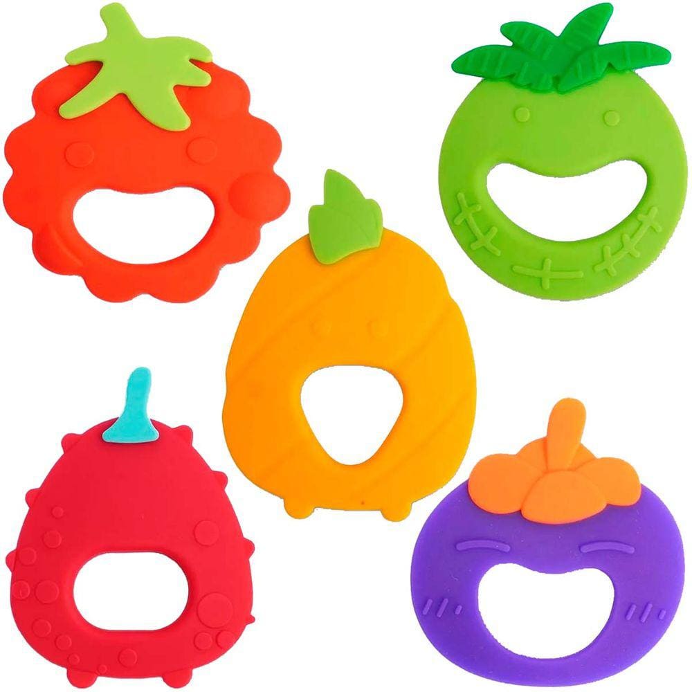 Mordedor Bebê Funny Fruit Bpa Free Silicone com Texturas Multikids BB1233