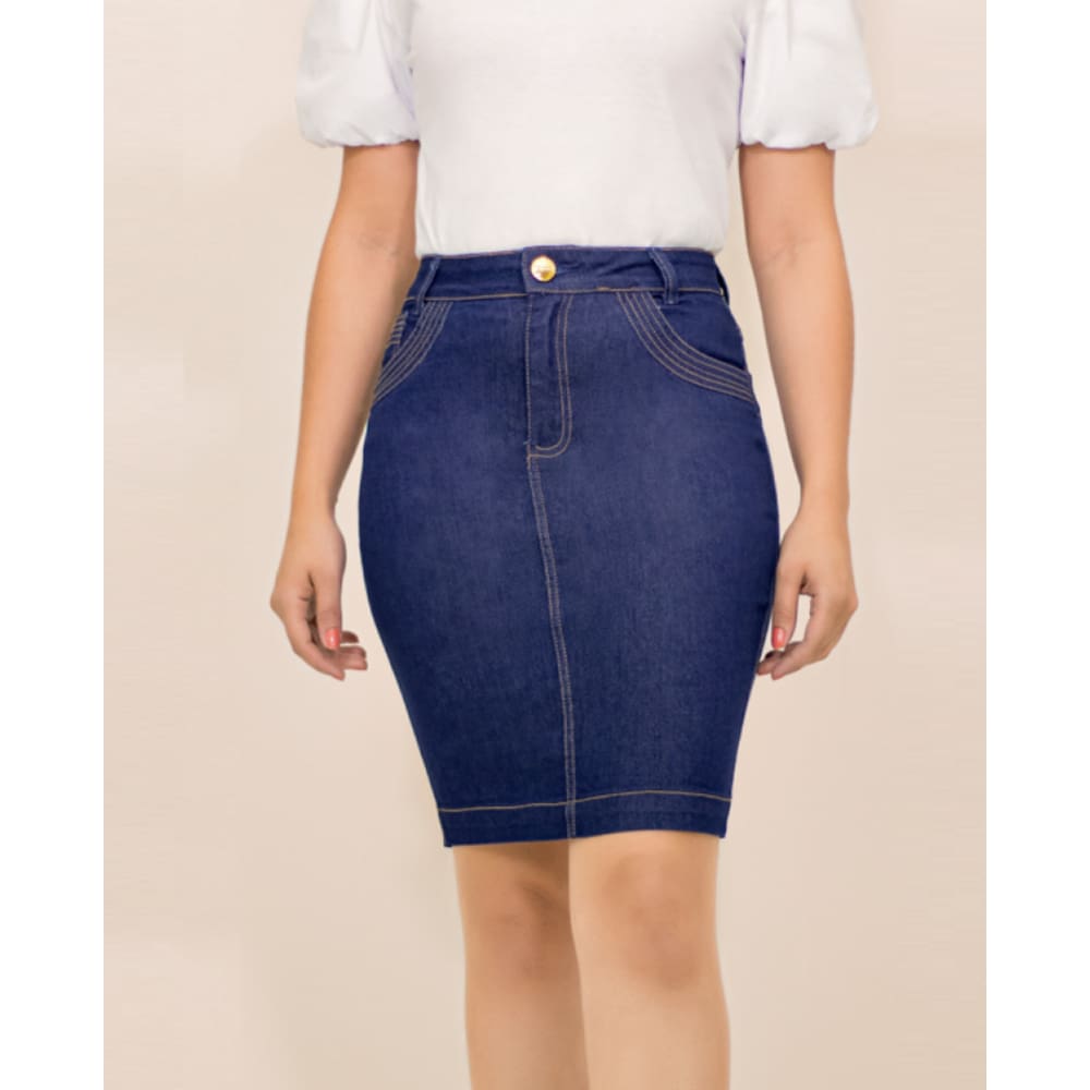 Saia Laura Rosa Azul Escuro 810548