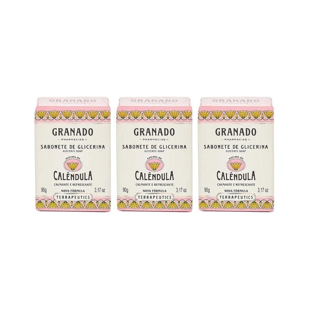 Sabonete Granado 90G Glicerina Calendula-Kit C/3Un