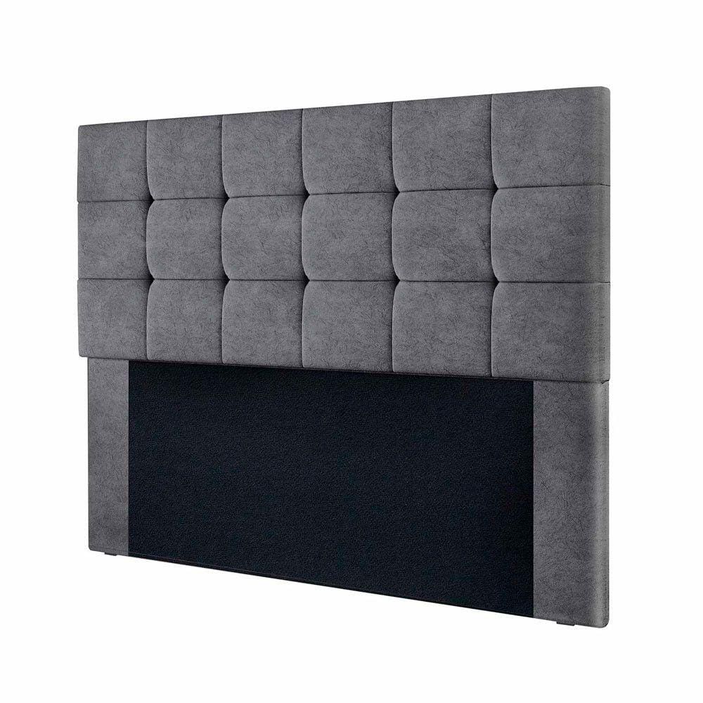 Cabeceira Cama Box Queen 1,60 Estofada Suede Cinza Julia Shop das Cabeceiras