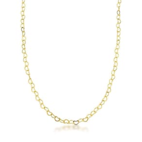 Colar Corrente Elo Corações 3mm Banhada A Ouro 18k - 45cm