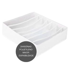 Organizador De Gaveta Calcinha Cueca Sutiã Meia Vizapi Un Classic 7 Divisórias 33x31 Cm Branco