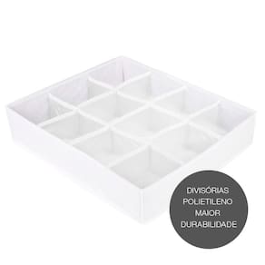 Organizador Para Roupas e Acessórios 12 Divisórias Vizapi Classic 35x43x9cm Branco