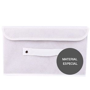 Caixa Organizadora Tecido C/ Tampa Vizapi Un Classic M 38x27x20Cm Branco