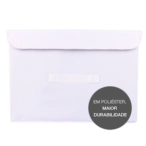 Caixa Organizadora Tecido C/ Tampa Vizapi Un Exclusive P 30x23x17 Cm Branco