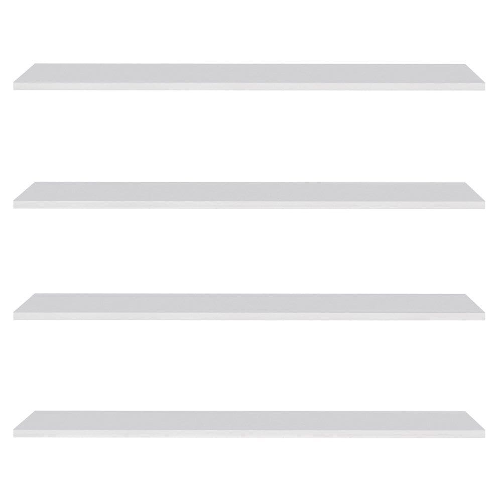 Prateleira Flutuante Para Escritório Kit 4 Suporte Invisível 91cm Yara Branco - Lumil