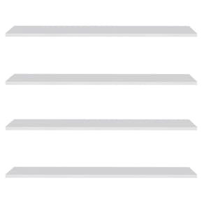 Prateleira Flutuante Para Sala Kit 4 Suporte Invisível 68cm Yara Branco - Lumil