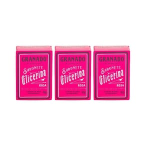 Sabonete Granado 90G Glicerina Rosa-Kit C/3Un
