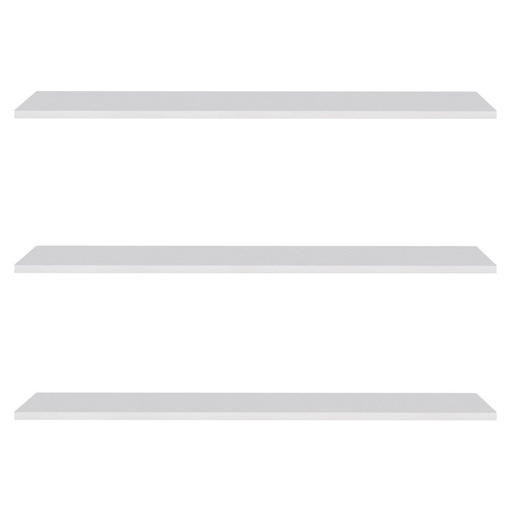 Prateleira Flutuante de Quarto Adulto Kit 3 Suporte Invisível 91cm Yara Branco - Lumil